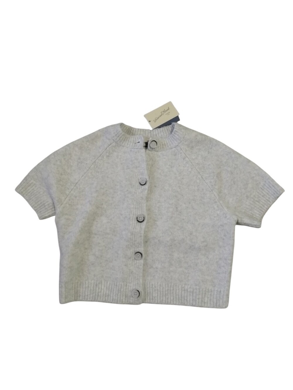 Universal Thread Soft Light Gray Short Sleeve Button-Up Cardigan Women's S